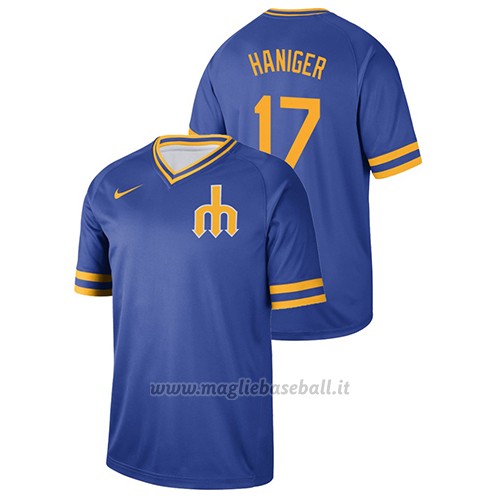 Maglia Baseball Hombre Seattle Mariners Mitch Haniger Cooperstown Collection Legend Blu